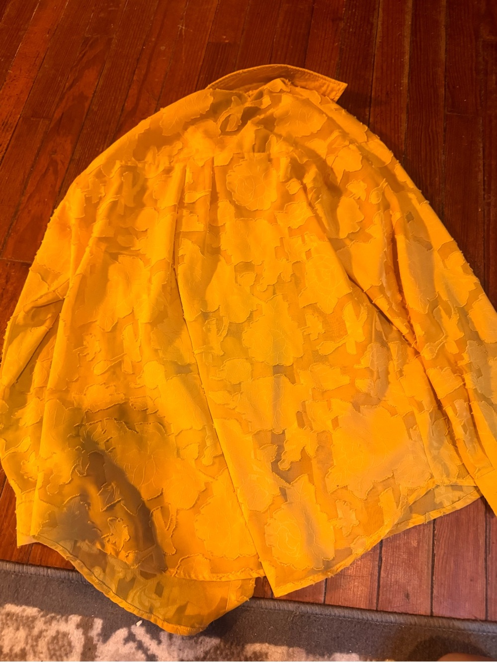 Yellow Long Sleeve Button-Up Shirt - Women Tops size m